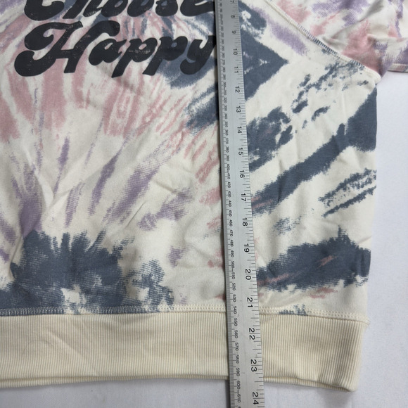 Grayson Threads Cream Tie Dye Long Sleeve Graphic Shirt Size M Choose Happy - Picture 4 of 6